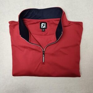 FootJoy Sweatshirt Mens XL Red Pullover 1/4 Zip Golf Stretch Lightweight Work